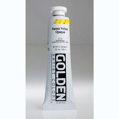 Golden, Heavy Body, Acrylic, Paint, 2oz, Hansa Yellow Opaque